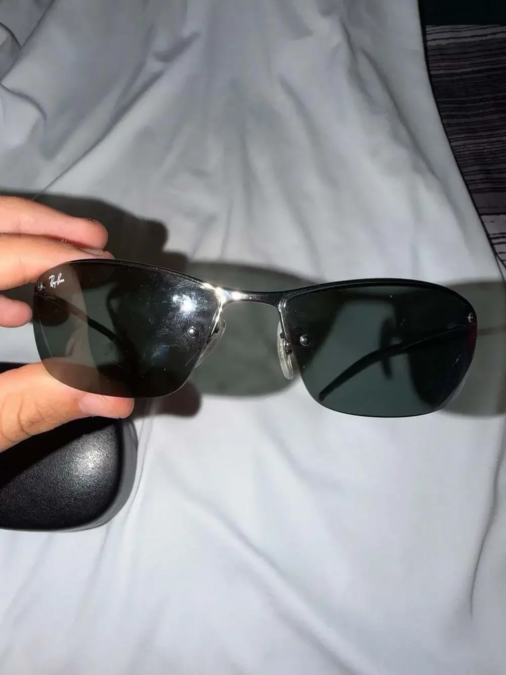 Ray-Ban RB3183 004/71 Gunmetal Sunglasses with Green Lenses